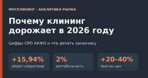 Почему клининг дорожает в 2026 году — цифры СРО АКФО